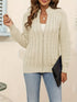 Damen Pullover-Cardigan mit Reißverschluss – Langarm-Sweaterjacke